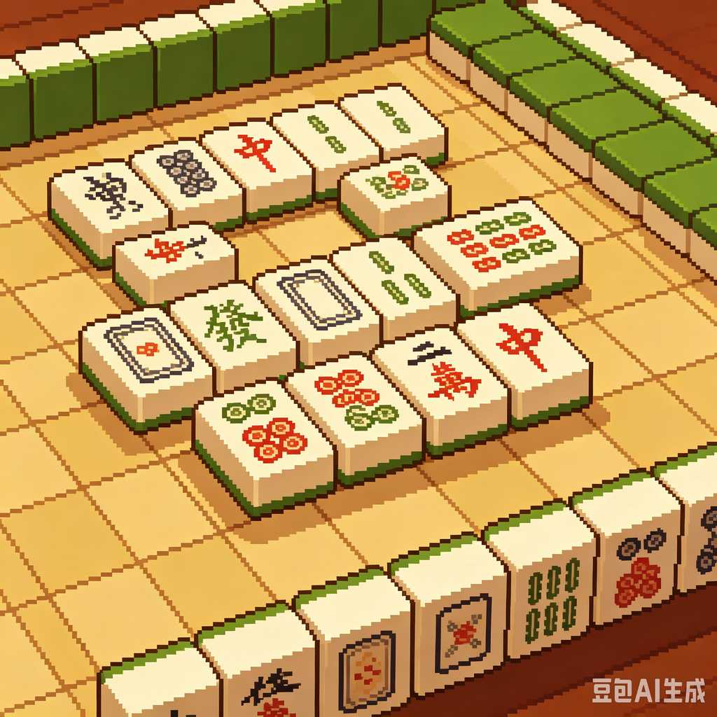 carved pattern mahjong set